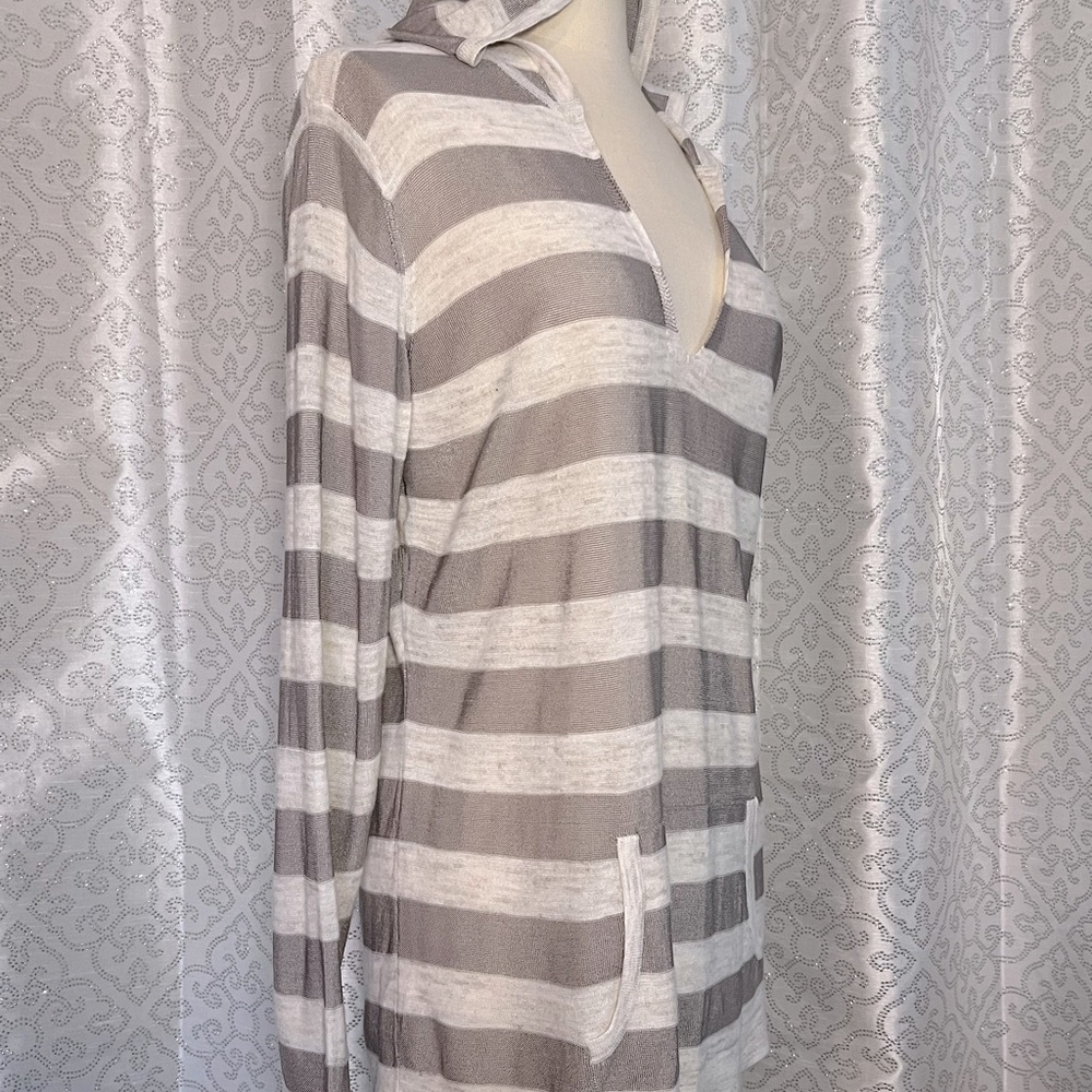 Chico’s striped hooded knit top (size3)